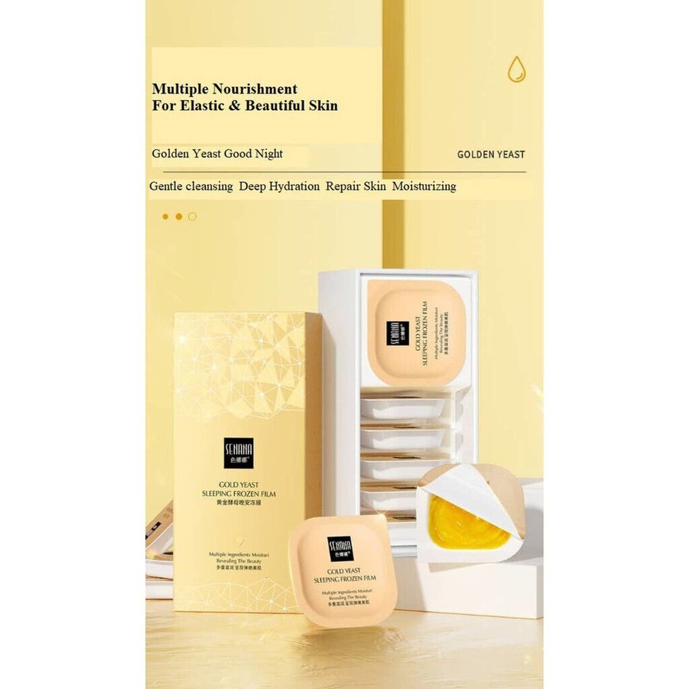 SENANA Golden Yeast Sleeping face Mask Frozen Film delicate rosy clear skin - Picture 7 of 8